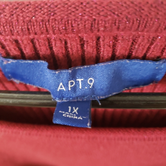 ⭐Apt 9 Womens Maroon Burgandy Wine Colored Knit Sweater Plus Size 1X - Picture 4 of 8